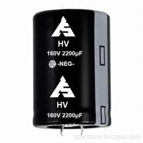 New snap-in aluminum electrolytic capacitor with wide temperature, 160V, 2200uf, 3000hrs